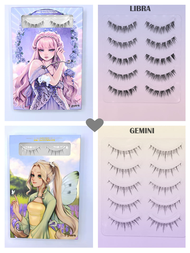 Libra and Gemini inspired Manga Lashes