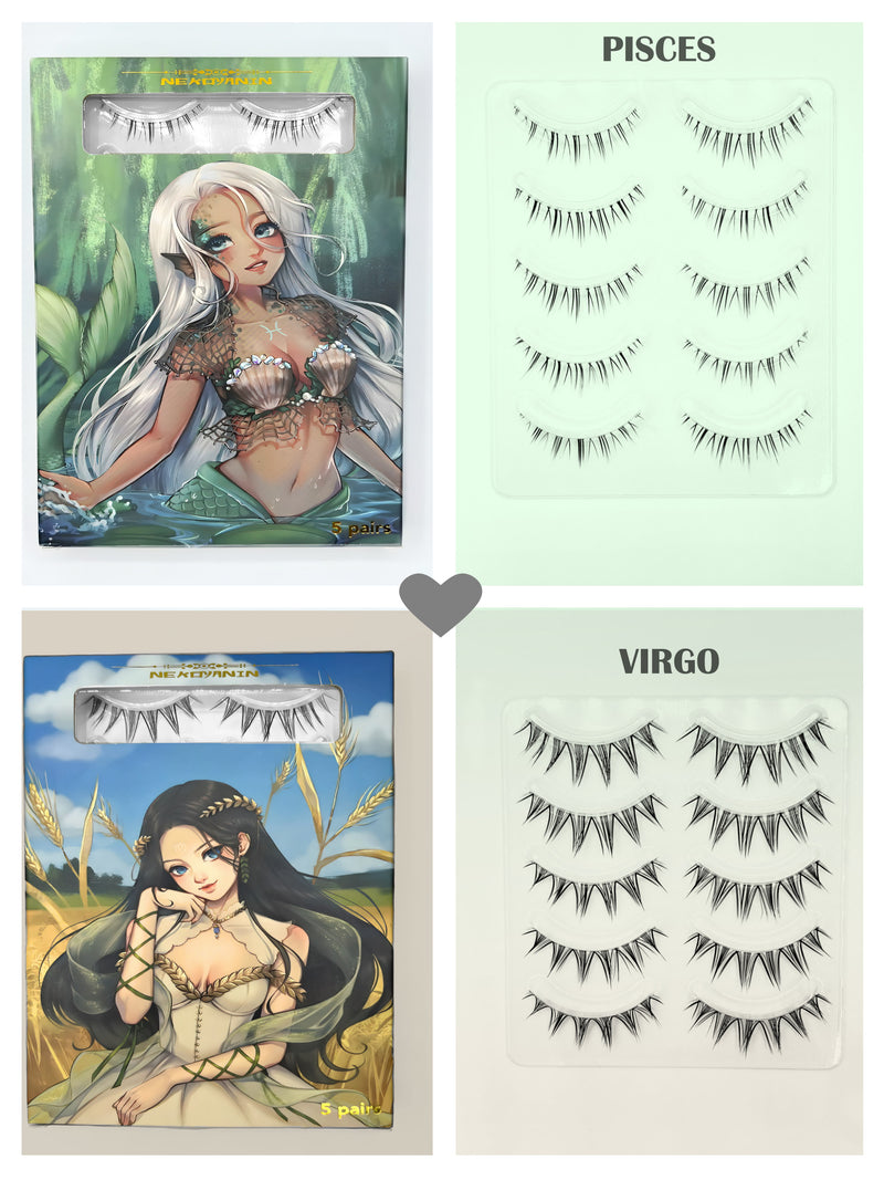 Pisces and Virgo inspired Manga Lashes