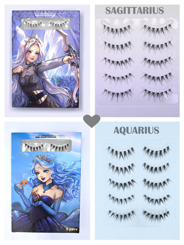 Sagittarius and Aquarius inspired Manga Lashes